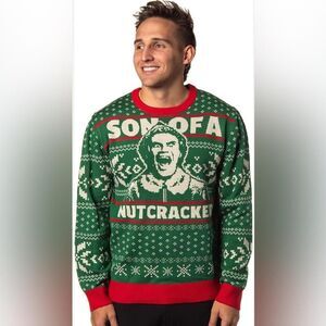 Unbranded Men's Red and Green Jumper